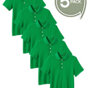 Kelly Green (5-Pack) 18 5-Pack School Uniform Tagless Polo Tshirt for Little Boys & Big Boys